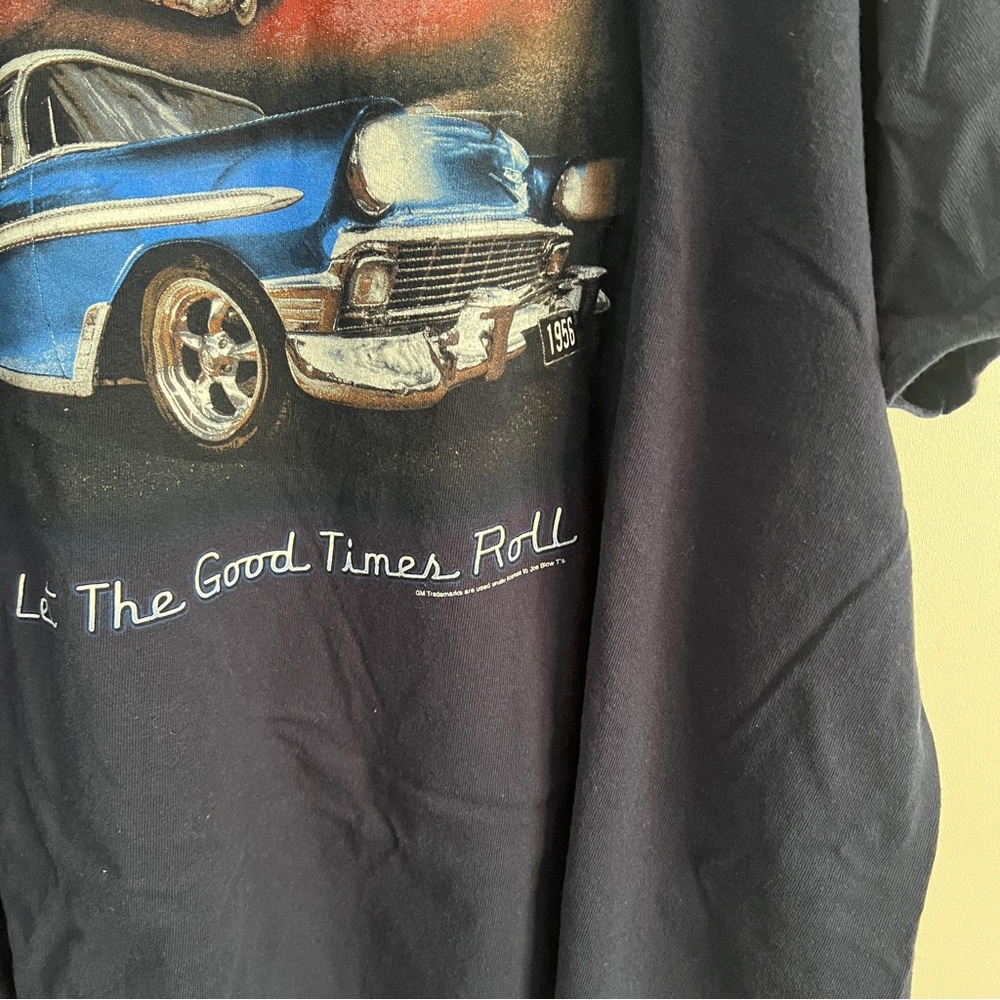 Chevrolet Let The Good Times Roll Vintage Drive In Station T-Shirt Navy Blue - Picture 5 of 6
